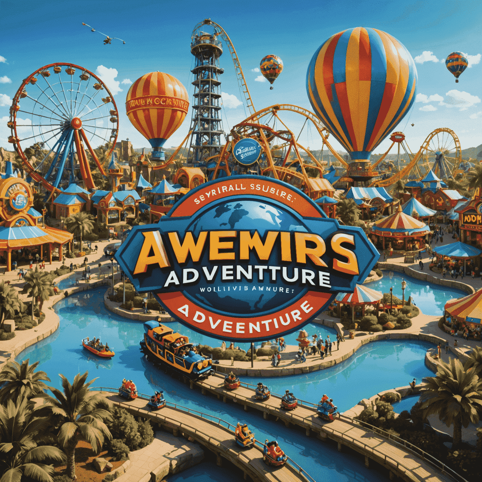 IMG Worlds of Adventure logo featuring vibrant theme park elements and thrilling rides
